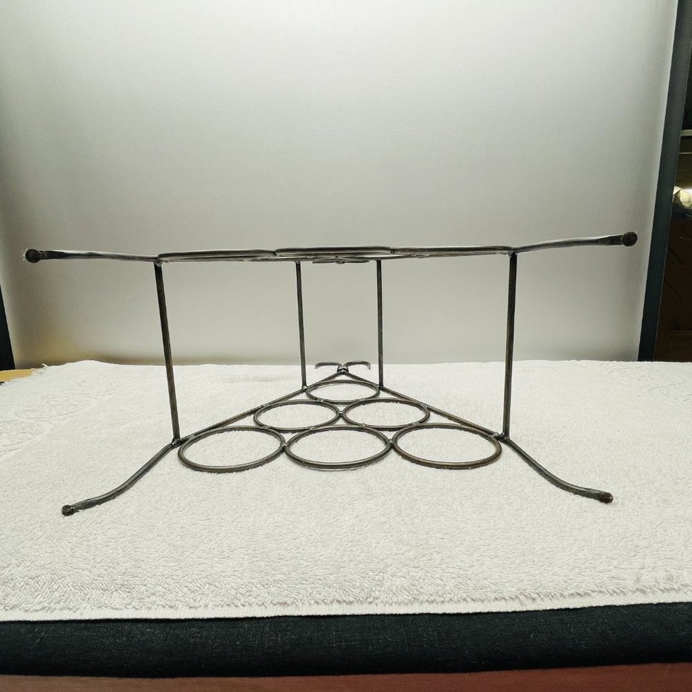 EUC 6-Bottle Countertop Wine Rack, Decorative/Rustic, Metal, 18 1/4" T x 16" W - Picture 7 of 9